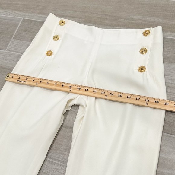 Edward Achour Paris Embellished-Button Bootcut Sailor Trousers E47 Ivory/White - Picture 12 of 16